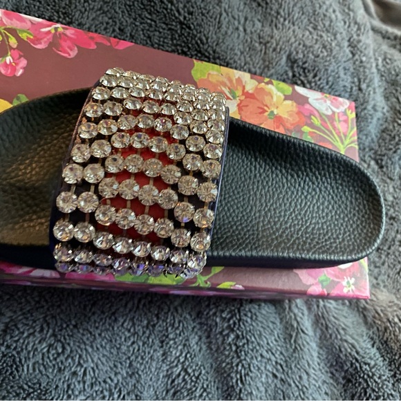 WOMENS CRYSTAL-EMBELLISHED WEB SLIDES - Picture 3 of 6